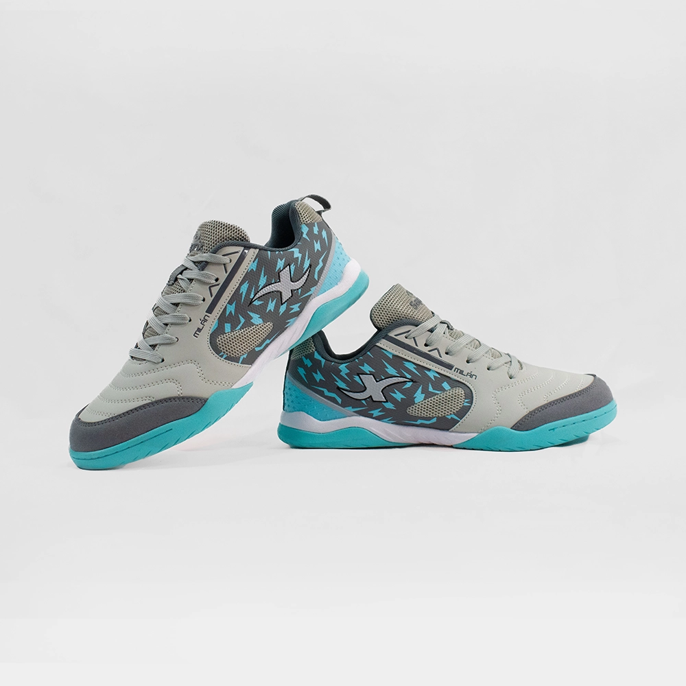 Zapatilla World Milán – Gris + Celeste