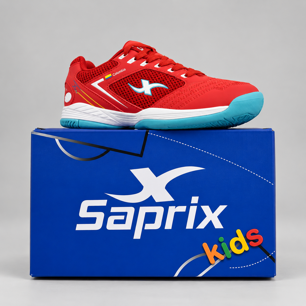 Zapatilla Colombia – Cereza + Celeste Kids