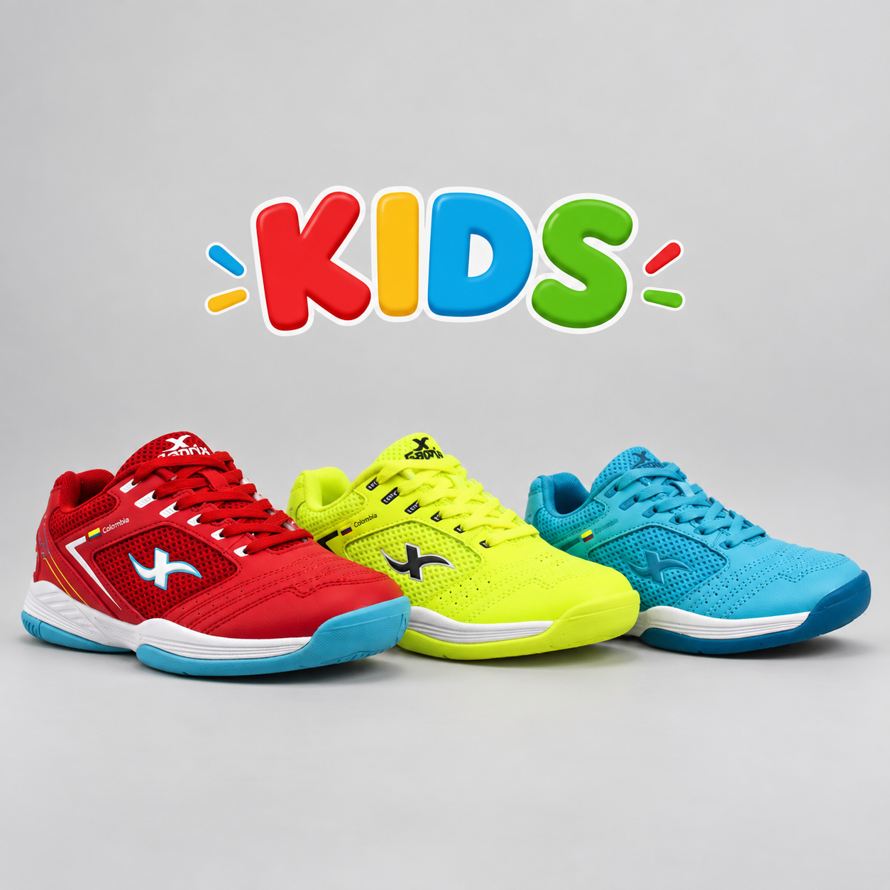 Zapatilla Colombia – Cereza + Celeste Kids