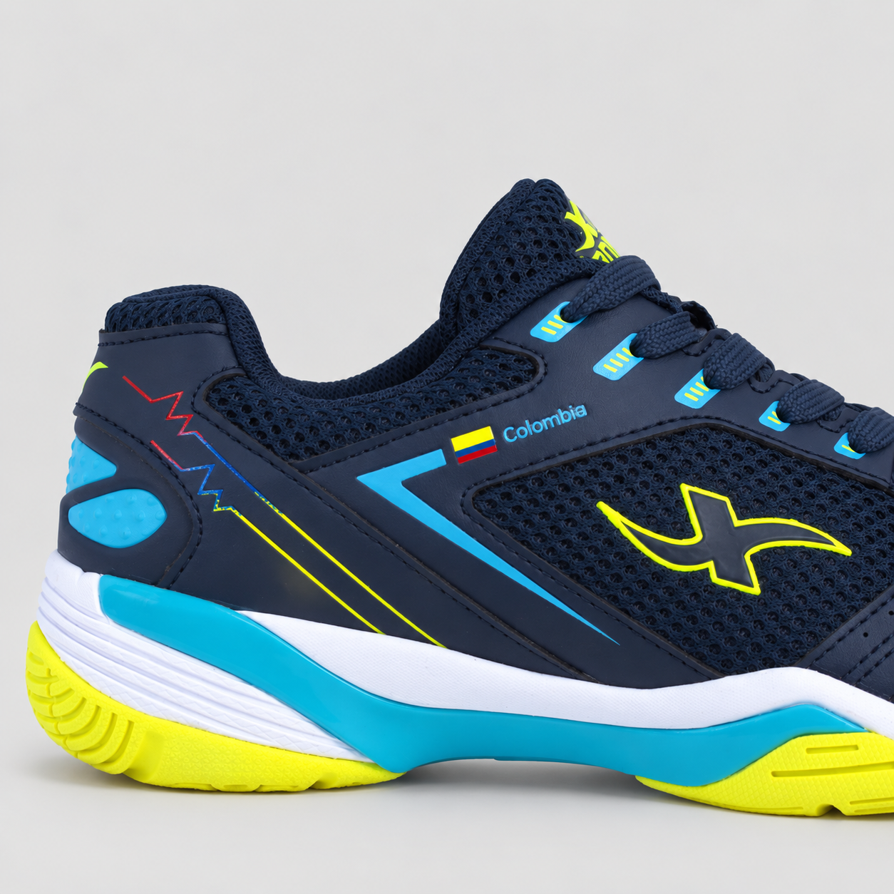 Zapatillas Colombia - Azul Oscuro + Verde Neón