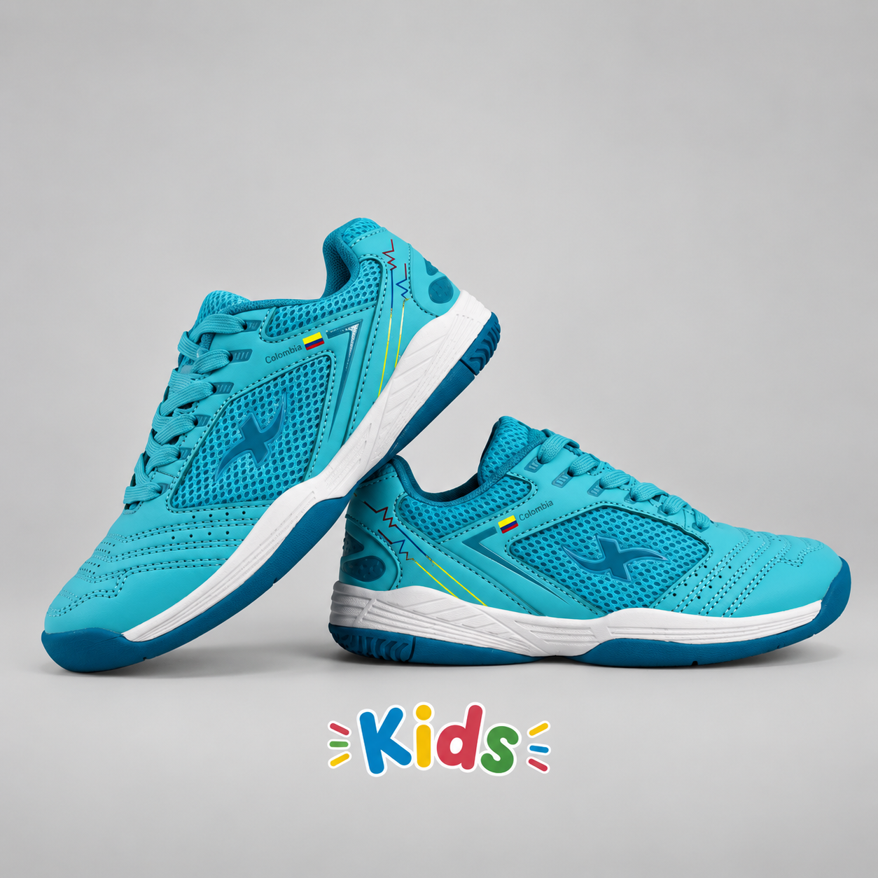 Zapatilla Colombia – Cereza + Celeste Kids