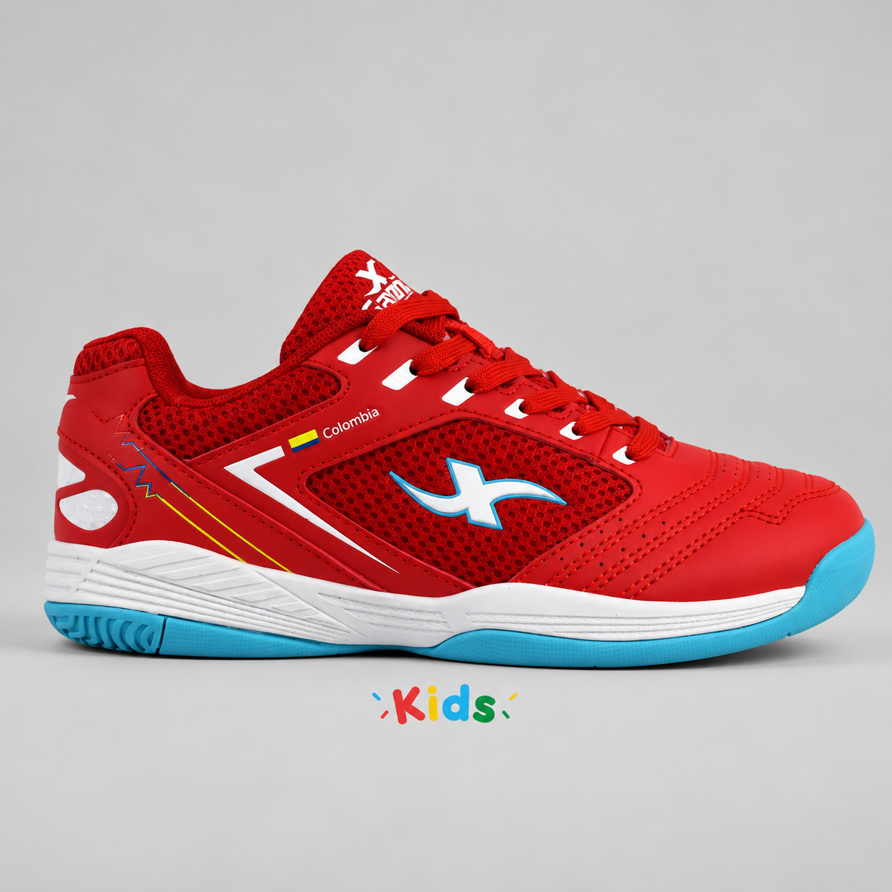 Zapatilla Colombia – Cereza + Celeste Kids
